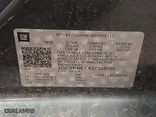 2018 Chevrolet Silverado 1500 LT with VIN 1GCVKREC8JZ318355, listed as a IAAI auction lot 41545597 with 123,895 mi miles. Bid and sale history available at carsss.com. Image 9.