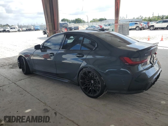 2024 BMW M3 Competition xDrive with VIN WBS43AY01RFS01430, listed as a Copart auction lot 53973245 with 6,584 mi miles and Salvage title. Bid and sale history available at DreamBid. Image 2.