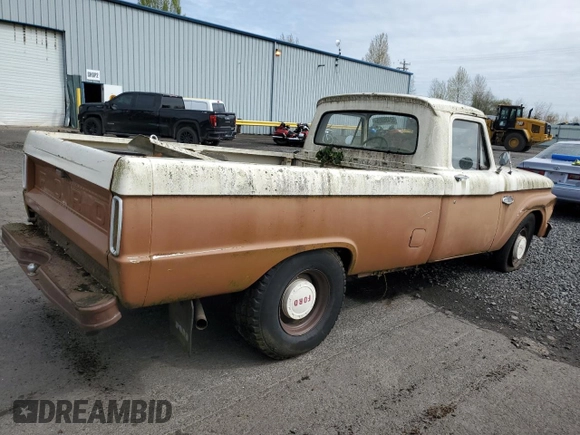 1966 Ford F-250 z VIN F25YR872296, wystawiony jako Copart lot #52436355 z przebiegiem 22 587 mil mil oraz Czysty tytuł • Clean title. Historia ofert i sprzedaży dostępna na DreamBid. Obrazek 3.