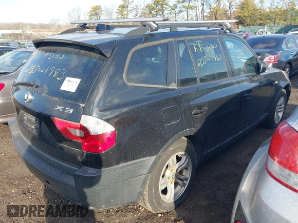 2005 BMW X3 3.0i with VIN WBXPA93405WA32004, listed as a IAAI auction lot 41683940 with Not provided miles and . Bid and sale history available at DreamBid. Image 4.