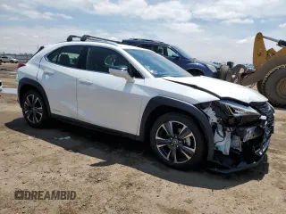 2021 Lexus UX 250h with VIN JTHX9JBH7M2042753, listed as a Copart auction lot 59631445 with 43,359 mi miles and Salvage title. Bid and sale history available at DreamBid. Image 4.