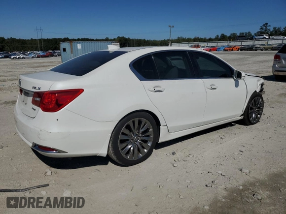 2016 Acura RLX Advance Pkg with VIN JH4KC1F98GC000007, listed as a Copart auction lot 75517764 with 160,938 mi miles and Salvage Title. Bid and sale history available at carsss.com. Image 3.