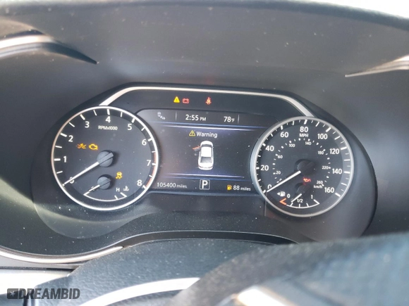 2019 Nissan Maxima SV with VIN 1N4AA6AV3KC369215, listed as a Copart auction lot 47754755 with 105,400 mi miles and Salvage Title. Bid and sale history available at carsss.com. Image 9.