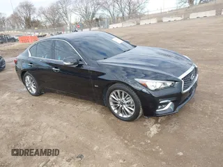 2019 Infiniti Q50 3.0t LUXE with VIN JN1EV7AR4KM591283, listed as a IAAI auction lot 41494209 with 44,681 mi miles. Bid and sale history available at carsss.com. Image 1.