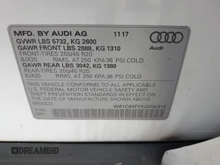 2018 Audi SQ5 Prestige with VIN WA1C4AFYXJ2098314, listed as a IAAI auction lot 41654163 with 62,503 mi miles and . Bid and sale history available at DreamBid. Image 9.