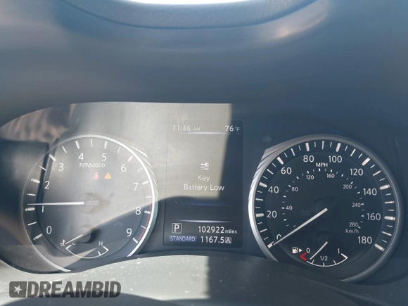 2018 Infiniti Q50 Luxe with VIN JN1EV7AP7JM358611, listed as a IAAI auction lot 42579521 with 102,922 mi miles and . Bid and sale history available at DreamBid. Image 7.