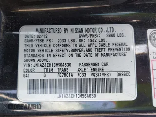 2012 Nissan 370Z z VIN JN1AZ4EH1CM564630, wystawiony jako IAAI lot #42177880 z przebiegiem 173 751 mil mil oraz . Historia ofert i sprzedaży dostępna na DreamBid. Obrazek 9.