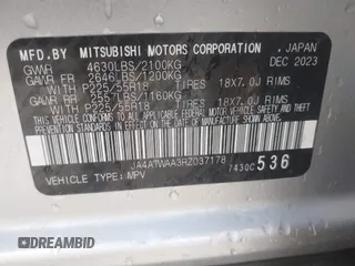 2024 Mitsubishi Eclipse Cross SE с VIN JA4ATWAA3RZ037178, выставлен на аукционе IAAI как лот 42439584 с пробегом 30 205 миль миль и . История ставок и продаж доступна на DreamBid. Изображение 9.