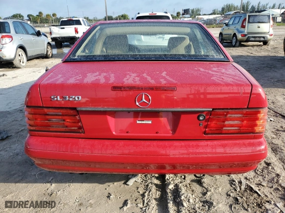 1997 Mercedes-Benz SL-Class with VIN WDBFA63F1VF151359, listed as a Copart auction lot 76164124 with 98,760 mi miles and Clean Title. Bid and sale history available at carsss.com. Image 6.