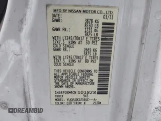 2012 Nissan NV S with VIN 1N6BF0KM4CN101828, listed as a IAAI auction lot 41716390 with 334,426 mi miles. Bid and sale history available at carsss.com. Image 9.