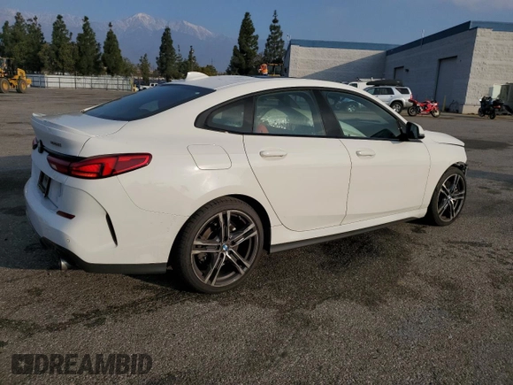 2021 BMW 2 Series 228i xDrive with VIN WBA73AK00M7G75305, listed as a Copart auction lot 43226895 with 38,598 mi miles and Salvage Title. Bid and sale history available at DreamBid. Image 3.