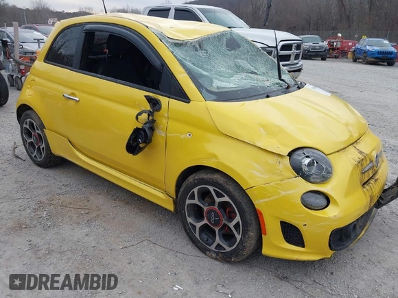 2016 FIAT 500 Turbo with VIN 3C3CFFHH2GT165364, listed as a IAAI auction lot 41610604 with 1 mi miles. Bid and sale history available at carsss.com. Image 1.