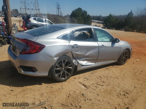 2021 Honda Civic Sedan Sport with VIN 2HGFC2F82MH537031, listed as a Copart auction lot 48753185 with 66,073 mi miles and Salvage Title. Bid and sale history available at carsss.com. Image 3.