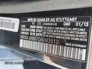 2013 Mercedes-Benz CLS 550 with VIN WDDLJ9BB7DA083512, listed as a Copart auction lot 72333244 with 102,614 mi miles and Salvage Title. Bid and sale history available at DreamBid. Image 13.