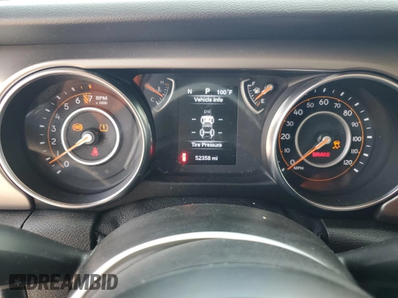 2021 Jeep Wrangler Unlimited Sport with VIN 1C4HJXDG7MW521106, listed as a Copart auction lot 62230955 with 52,358 mi miles and Salvage title. Bid and sale history available at DreamBid. Image 9.