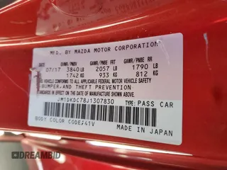 2018 Mazda CX-3 Touring with VIN JM1DKDC78J1307830, listed as a Copart auction lot 47021665 with 39,088 mi miles and Salvage Title. Bid and sale history available at carsss.com. Image 13.