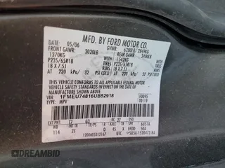 2006 Ford Explorer Eddie Bauer z VIN 1FMEU74816UB52918, wystawiony jako Copart lot #43963825 z przebiegiem 135 249 mil mil oraz Szkoda całkowita • Salvage title. Historia ofert i sprzedaży dostępna na DreamBid. Obrazek 14.