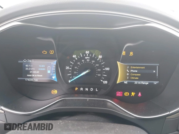2016 Ford Fusion Energi SE Luxury with VIN 3FA6P0PU9GR357076, listed as a IAAI auction lot 42081615 with 174,234 mi miles. Bid and sale history available at carsss.com. Image 7.
