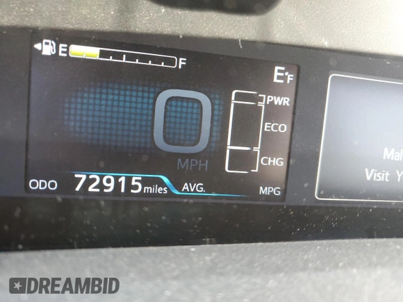 2021 Toyota Prius LE with VIN JTDKAMFP2M3173895, listed as a Copart auction lot 54384825 with 72,915 mi miles and Salvage Title. Bid and sale history available at DreamBid. Image 9.