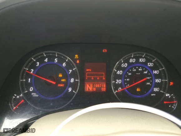 2009 Infiniti FX35 with VIN JNRAS18U69M102629, listed as a Copart auction lot 44270135 with 188,718 mi miles and Salvage Title. Bid and sale history available at carsss.com. Image 9.