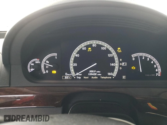2011 Mercedes-Benz S 550 with VIN WDDNG7BB3BA405605, listed as a Copart auction lot 51168365 with 109,428 mi miles and Salvage Title. Bid and sale history available at DreamBid. Image 9.