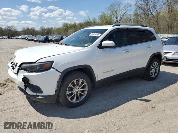 2019 Jeep Cherokee Latitude Plus with VIN 1C4PJMLB2KD199130, listed as a Copart auction lot 54549035 with 99,128 mi miles and Salvage Title. Bid and sale history available at carsss.com. Image 1.