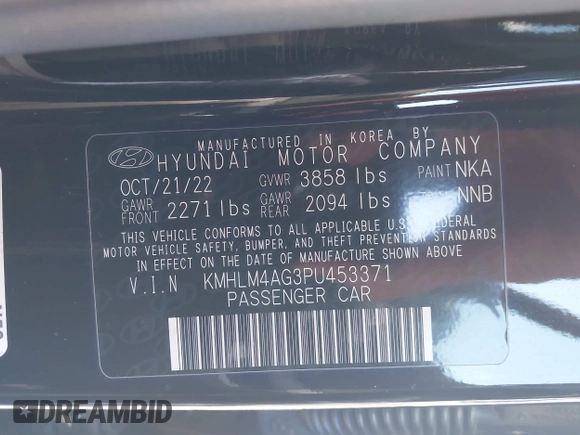 2023 Hyundai Elantra SEL z VIN KMHLM4AG3PU453371, wystawiony jako IAAI lot #41239165 z przebiegiem 40 980 mil mil oraz . Historia ofert i sprzedaży dostępna na DreamBid. Obrazek 9.