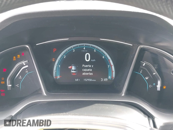 2017 Honda Civic Sedan EX-T with VIN 2HGFC1F34HH652170, listed as a IAAI auction lot 41643342 with 152,958 mi miles. Bid and sale history available at carsss.com. Image 7.