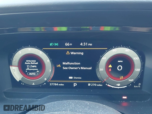 2023 Nissan Pathfinder Platinum with VIN 5N1DR3DK8PC227655, listed as a IAAI auction lot 42157443 with 37,784 mi miles and . Bid and sale history available at DreamBid. Image 7.