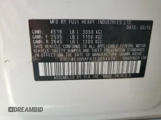 2015 Subaru Legacy Premium with VIN 4S3BNAF67F3054074, listed as a Copart auction lot 62817065 with 154,349 mi miles and Salvage title. Bid and sale history available at DreamBid. Image 12.
