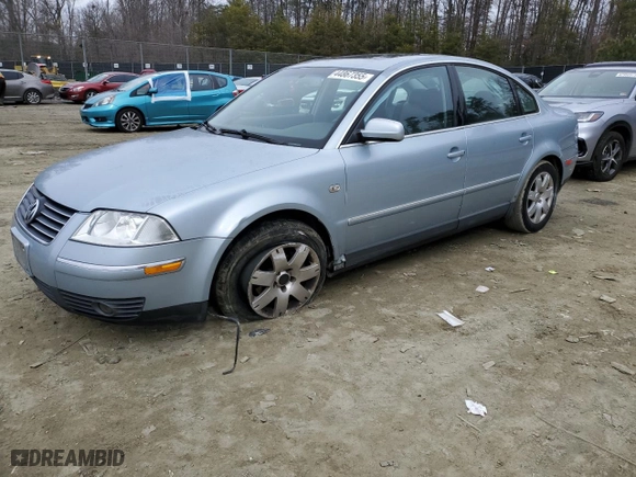 2003 Volkswagen Passat GLX with VIN WVWRH63B03P438156, listed as a Copart auction lot 44867355 with 227,762 mi miles and Salvage Title. Bid and sale history available at carsss.com. Image 1.