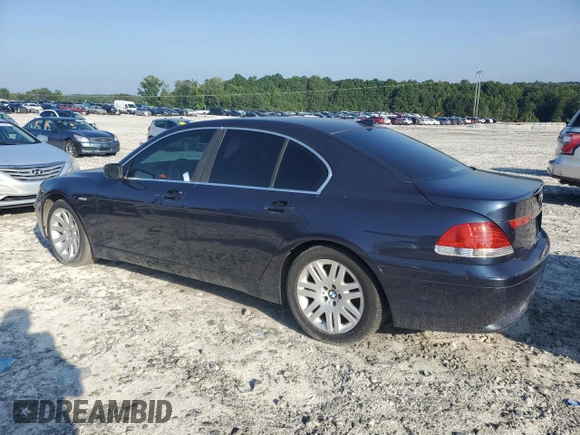 2002 BMW 7 Series 745i with VIN WBAGL63472DP60376, listed as a Copart auction lot 65286175 with 174,628 mi miles and Clean title. Bid and sale history available at DreamBid. Image 2.