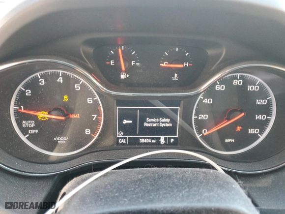 2019 Chevrolet Cruze Premier with VIN 1G1BF5SM1K7130313, listed as a Copart auction lot 86782624 with 38,494 mi miles and Salvage Title. Bid and sale history available at carsss.com. Image 9.