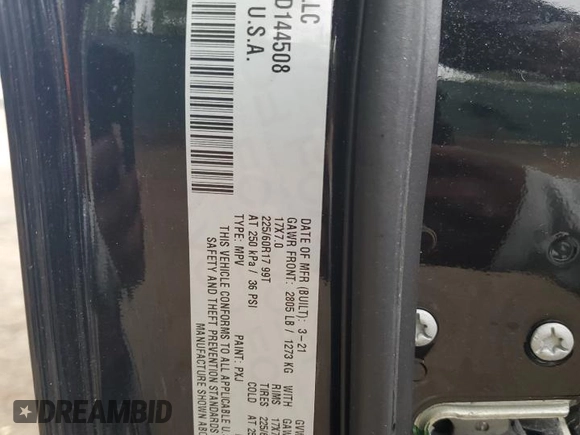 2021 Jeep Cherokee Latitude Lux with VIN 1C4PJLMX4MD144508, listed as a Copart auction lot 55473625 with 65,842 mi miles and Salvage title. Bid and sale history available at DreamBid. Image 13.
