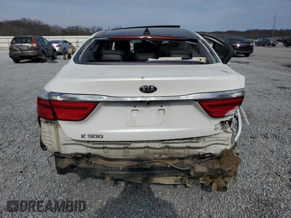 2016 Kia K900 Luxury with VIN KNALU4D36G6032176, listed as a Copart auction lot 43993855 with 0 mi miles and Salvage Title. Bid and sale history available at carsss.com. Image 6.