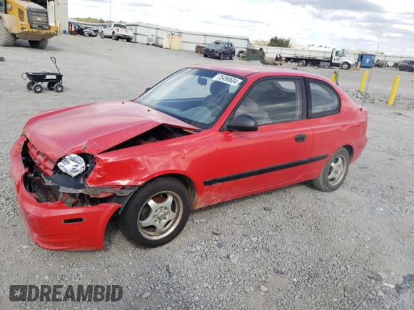 2003 Hyundai Accent with VIN KMHCF35C33U255489, listed as a Copart auction lot 75490604 with 219,457 mi miles and Salvage Title. Bid and sale history available at carsss.com. Image 1.