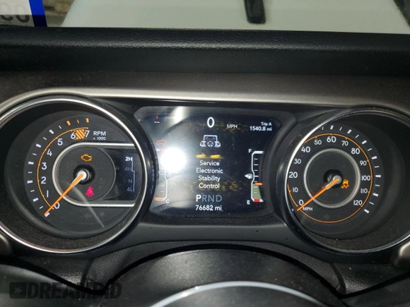2020 Jeep Wrangler Unlimited Willys with VIN 1C4HJXDN2LW170053, listed as a Copart auction lot 50265365 with 76,682 mi miles and Clean title. Bid and sale history available at DreamBid. Image 9.