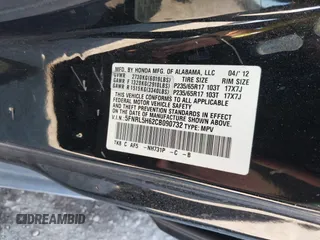 2012 Honda Odyssey EX-L с VIN 5FNRL5H62CB090732, выставлен на аукционе IAAI как лот 41865684 с пробегом 175 361 миль миль и . История ставок и продаж доступна на DreamBid. Изображение 9.