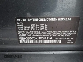 2015 BMW 3 Series 328d xDrive with VIN WBA3D5C5XFK291154, listed as a IAAI auction lot 42445359 with 102,142 mi miles and . Bid and sale history available at DreamBid. Image 9.