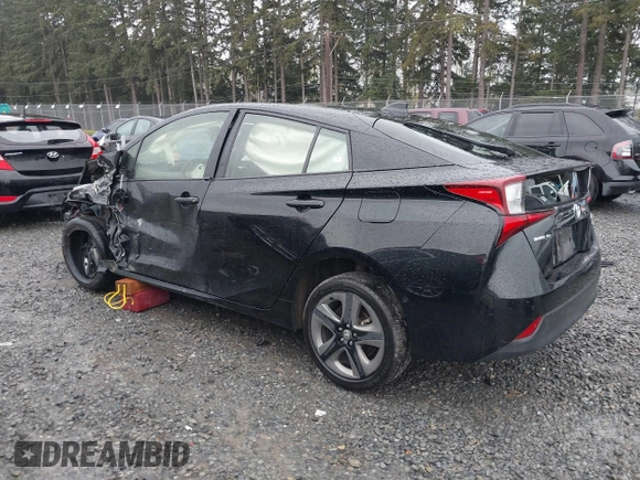 2022 Toyota Prius L Eco with VIN JTDKAMFU2N3154674, listed as a IAAI auction lot 41977505 with 61,552 mi miles and . Bid and sale history available at DreamBid. Image 3.