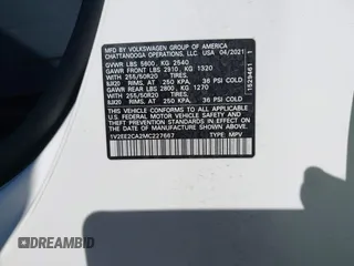 2021 Volkswagen Atlas SEL z VIN 1V2EE2CA2MC227667, wystawiony jako IAAI lot #41886405 z przebiegiem 41 928 mil mil oraz . Historia ofert i sprzedaży dostępna na DreamBid. Obrazek 9.
