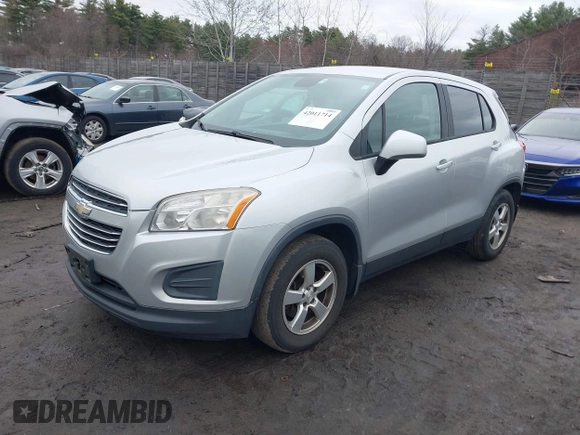2015 Chevrolet Trax LS with VIN KL7CJPSBXFB061108, listed as a IAAI auction lot 42011714 with 160,654 mi miles and . Bid and sale history available at DreamBid. Image 2.