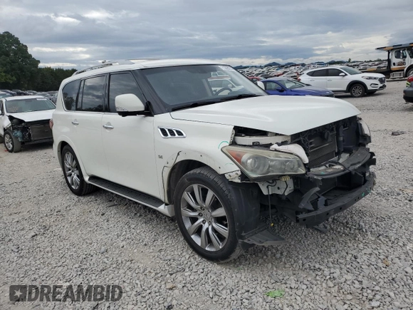 2014 Infiniti QX80 with VIN JN8AZ2NF3E9552182, listed as a Copart auction lot 71365274 with 140,903 mi miles and Salvage Title. Bid and sale history available at carsss.com. Image 4.