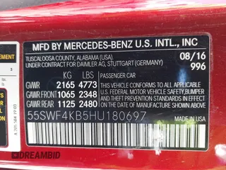 2017 Mercedes-Benz C 300 с VIN 55SWF4KB5HU180697, выставлен на аукционе IAAI как лот 41993735 с пробегом 60 498 миль миль и . История ставок и продаж доступна на DreamBid. Изображение 9.
