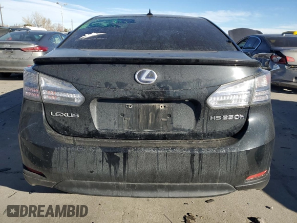 2010 Lexus HS 250h with VIN JTHBB1BA6A2005920, listed as a Copart auction lot 85820284 with 194,909 mi miles and Salvage Title. Bid and sale history available at DreamBid. Image 6.