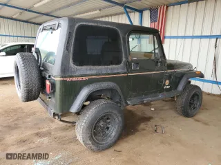 1995 Jeep Wrangler Sahara with VIN 1J4FY49S1SP256179, listed as a Copart auction lot 61137334 with 187,391 mi miles and Salvage Title. Bid and sale history available at carsss.com. Image 3.