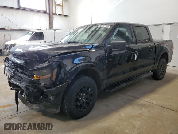 2024 Ford F-150 XLT with VIN 1FTEW3LPXRKD90654, listed as a Copart auction lot 48787155 with 25,677 mi miles and Salvage Title. Bid and sale history available at carsss.com. Image 1.