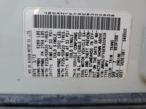 2014 Nissan Murano CrossCabriolet with VIN JN8AZ1FY8EW300939, listed as a Copart auction lot 81099374 with 83,273 mi miles and Non Repairable. Bid and sale history available at carsss.com. Image 12.