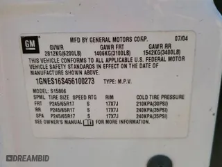 2005 Chevrolet TrailBlazer LS with VIN 1GNES16S456100273, listed as a Copart auction lot 84040514 with 364,831 mi miles and Salvage Title. Bid and sale history available at carsss.com. Image 13.