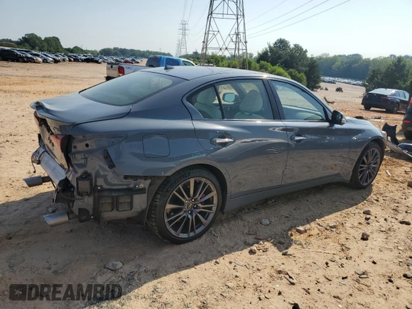 2023 Infiniti Q50 Red Sport 400 z VIN JN1FV7DR0PM590123, wystawiony jako Copart lot #62036915 z przebiegiem 42 739 mil mil oraz Szkoda całkowita • Salvage title. Historia ofert i sprzedaży dostępna na DreamBid. Obrazek 3.